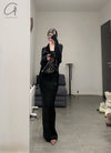 OUDE WAAG Core Velvet New Jet Sleeping skirt OW-23SS-SK05 Black